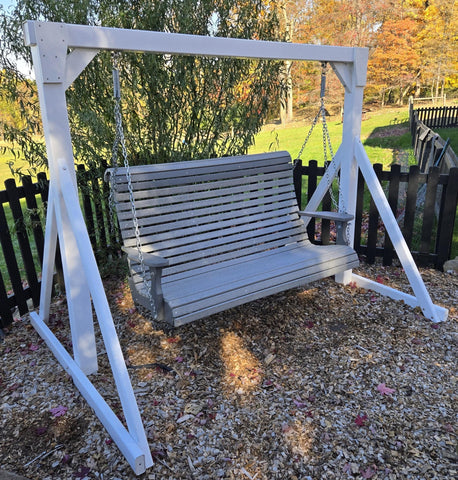 Amish Handmade Swing Bench - Patio Bench Swing - Large -  Upholstered - Outdoor Furniture - Swing Seats - Comfort - Backyard