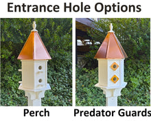 Load image into Gallery viewer, Birdhouse With Copper Roof Amish Handmade, Extra Large With 6 Nesting Compartments, Weather Resistant Birdhouses, Bird Lovers, Poly
