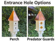 Load image into Gallery viewer, Birdhouse With Copper Roof Amish Handmade, Extra Large With 6 Nesting Compartments, Weather Resistant Birdhouses, Bird Lovers, Poly
