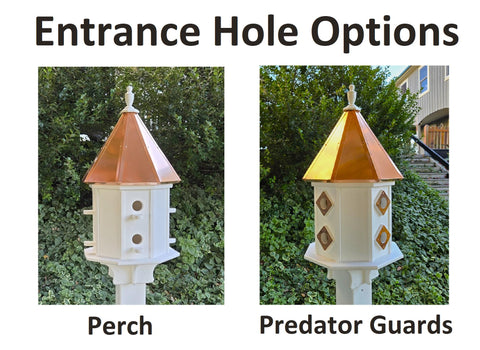 Copper Birdhouse Handmade Large With 8 Nesting Compartments Weather Resistant Birdhouses, Predator Guards, Poly, Bird Lovers