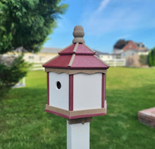 Load image into Gallery viewer, Gazebo Poly Birdhouse Amish Handmade 3 Nesting Compartments Weather Resistant
