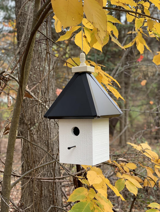 Hanging bird house wooden black