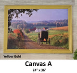 Canvas - Choose Your Color - Wall Art - Wooden Frame - Framed Antique Print - Amish Handmade - Farmhouse Decor - Housewarming Gift - 