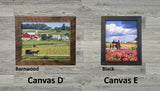 Canvas - Choose Your Color - Wall Art - Wooden Frame - Framed Antique Print - Amish Handmade - Farmhouse Decor - Housewarming Gift - 