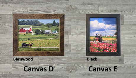 Canvas - Choose Your Color - Wall Art - Wooden Frame - Framed Antique Print - Amish Handmade - Farmhouse Decor - Housewarming Gift - 