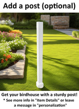 Amish Handmade Cedar Birdhouse – Large Decorative Outdoor Bird House with 2–8 Holes – Maintenance-Free Gift for Bird Lovers - Poly - Outdoor