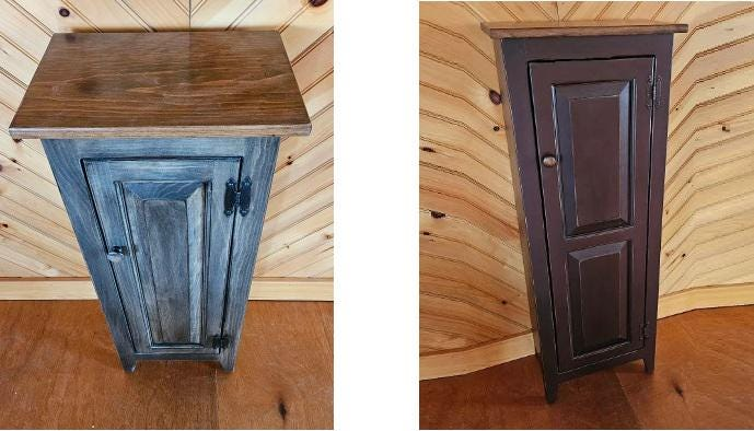 Pantry Cabinet - Amish Furniture - Farmhouse Jelly Cabinet - Kitchen - Rustic Chimney Cabinet - Home Décor- Amish Handmade - Rustic Cupboard