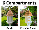 Amish Handmade Cedar Birdhouse – Large Decorative Outdoor Bird House with 2–8 Holes – Maintenance-Free Gift for Bird Lovers - Poly - Outdoor