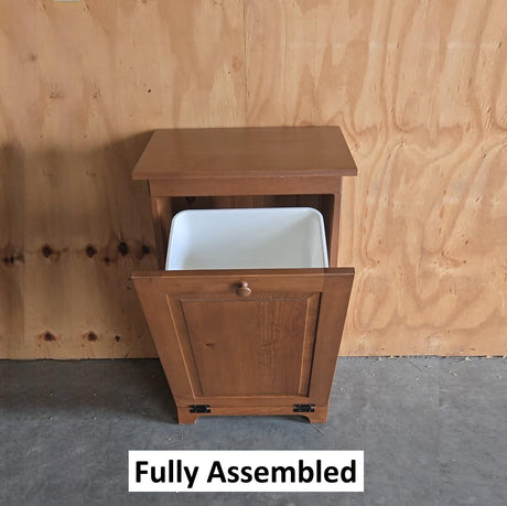Amish Handmade Pine Tilt-Out Trash Bin: Farmhouse Kitchen Cabinet