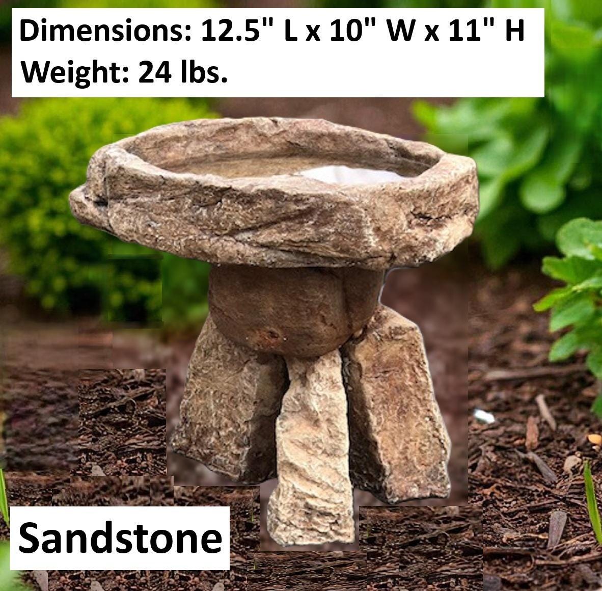 Birdbath - Garden Décor - Handmade - Patio - Gift - Garden Accent - Natural - Bird Lovers - Outdoors - Birdwatch