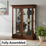 Amish Handmade Glass Cabinet - Glass Display Cabinet - Tall Curio Cabinet - China Display -Modern Home Decor - Multipurpose Cabinet - Rustic