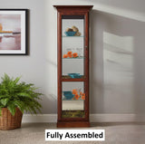 Amish Handmade Glass Display Cabinet - Tall Curio Cabinet - China Display - Glass Cabinet - Modern Home Decor - Multipurpose Cabinet -Rustic