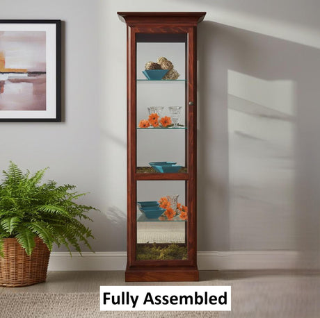 Amish Handmade Glass Display Cabinet - Tall Curio Cabinet - China Display - Glass Cabinet - Modern Home Decor - Multipurpose Cabinet -Rustic