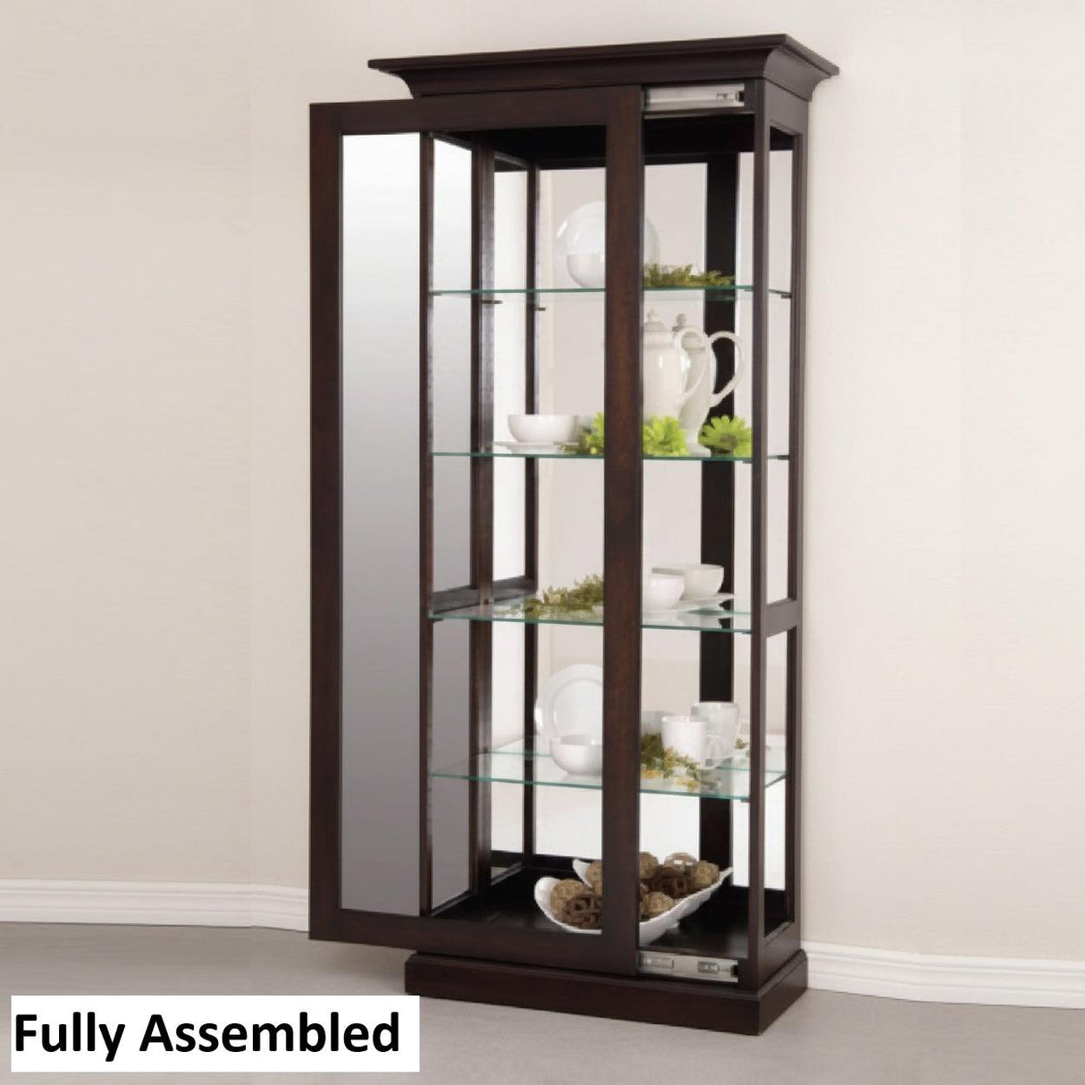 Amish Handmade Glass Cabinet - Display Cabinet - Tall Curio - China Display -Modern Home Decor - Multipurpose Cabinet - Rustic