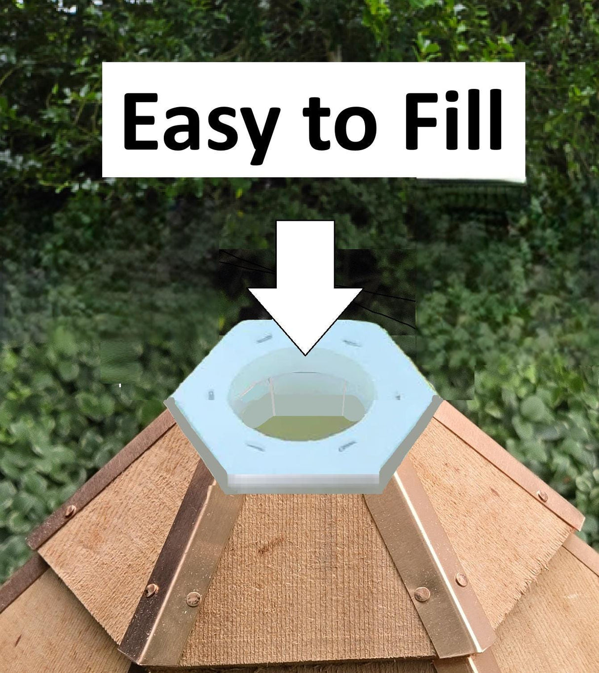 Cedar Roof Bird Feeder Amish Handmade Decorative Birdfeeder Maintenance Free Gift for Bird Lovers Gift, Bird Feed