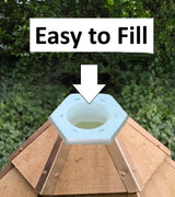 Cedar Roof Bird Feeder Amish Handmade Decorative Birdfeeder Maintenance Free Gift for Bird Lovers Gift, Bird Feed