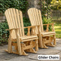 Amish Handmade Patio Glider Chairs - Adirondack - Durable Chair Set - Weather-Resistant - Outdoor Furniture Set - Foldable - Rockers - Yard
