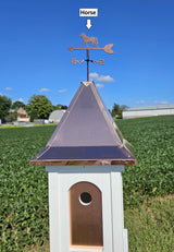 Birdhouse Copper Roof with Weathervane, 1 Nesting Compartment - Handmade for Bird Lovers - Amish Handcrafted - Outdoor Décor - Birds - Yard