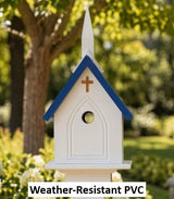 Church Bird House, US Handmade, Weather Resistant PVC, Bird Lovers, Bird Watch, Lawn and Garden , Outdoor Decor, Backyard, Home Decor, Birds