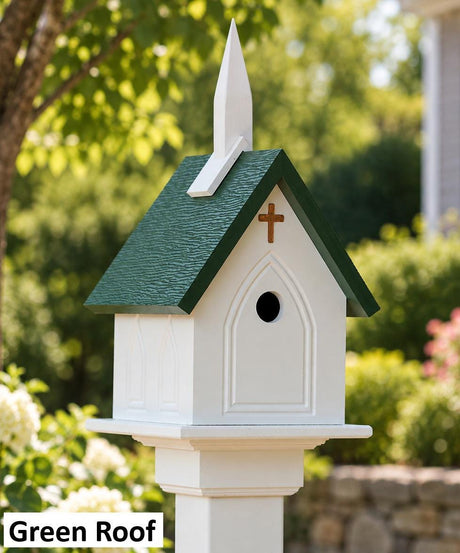 Church Bird House, US Handmade, Weather Resistant PVC, Bird Lovers, Bird Watch, Lawn and Garden , Outdoor Decor, Backyard, Home Decor, Birds