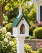 Church Bird Feeder, US Handmade, 1 Nesting Compartment Weather Resistant PVC, Bird Lovers, Yard Decor, Lawn and Garden, Backyard, Home Decor