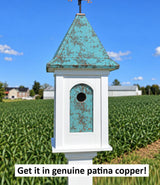 Birdhouse Copper Roof with Weathervane, 1 Nesting Compartment - Handmade for Bird Lovers - Amish Handcrafted - Outdoor Décor - Birds - Yard