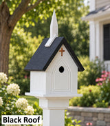 Church Bird House, US Handmade, Weather Resistant PVC, Bird Lovers, Bird Watch, Lawn and Garden , Outdoor Decor, Backyard, Home Decor, Birds