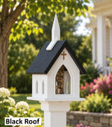 Church Bird Feeder, US Handmade, 1 Nesting Compartment Weather Resistant PVC, Bird Lovers, Yard Decor, Lawn and Garden, Backyard, Home Decor