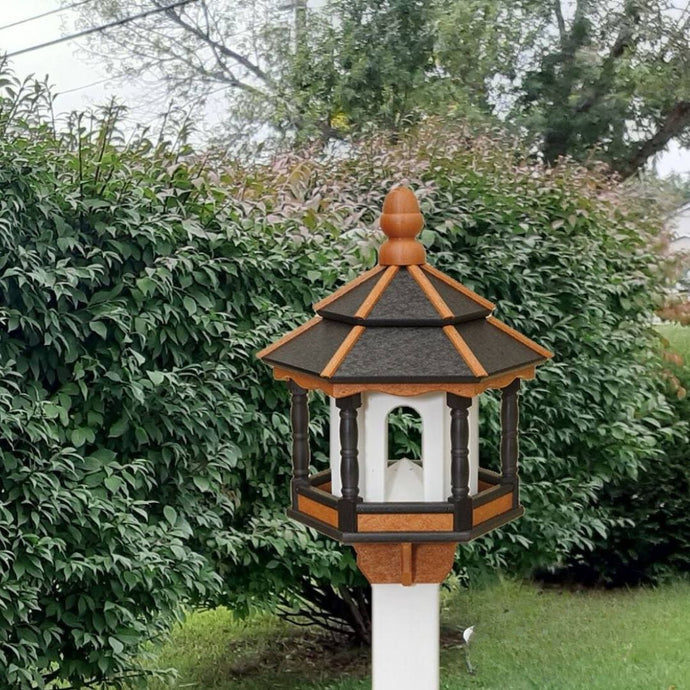 Gazebo Bird Feeder - Amish Handmade - Poly Lumber Weather Resistant - X- Large Size - Large Feeding Opening - Feeder For Outdoors - Home & Living:Outdoor & Gardening:Feeders & Birdhouses:Bird Feeders