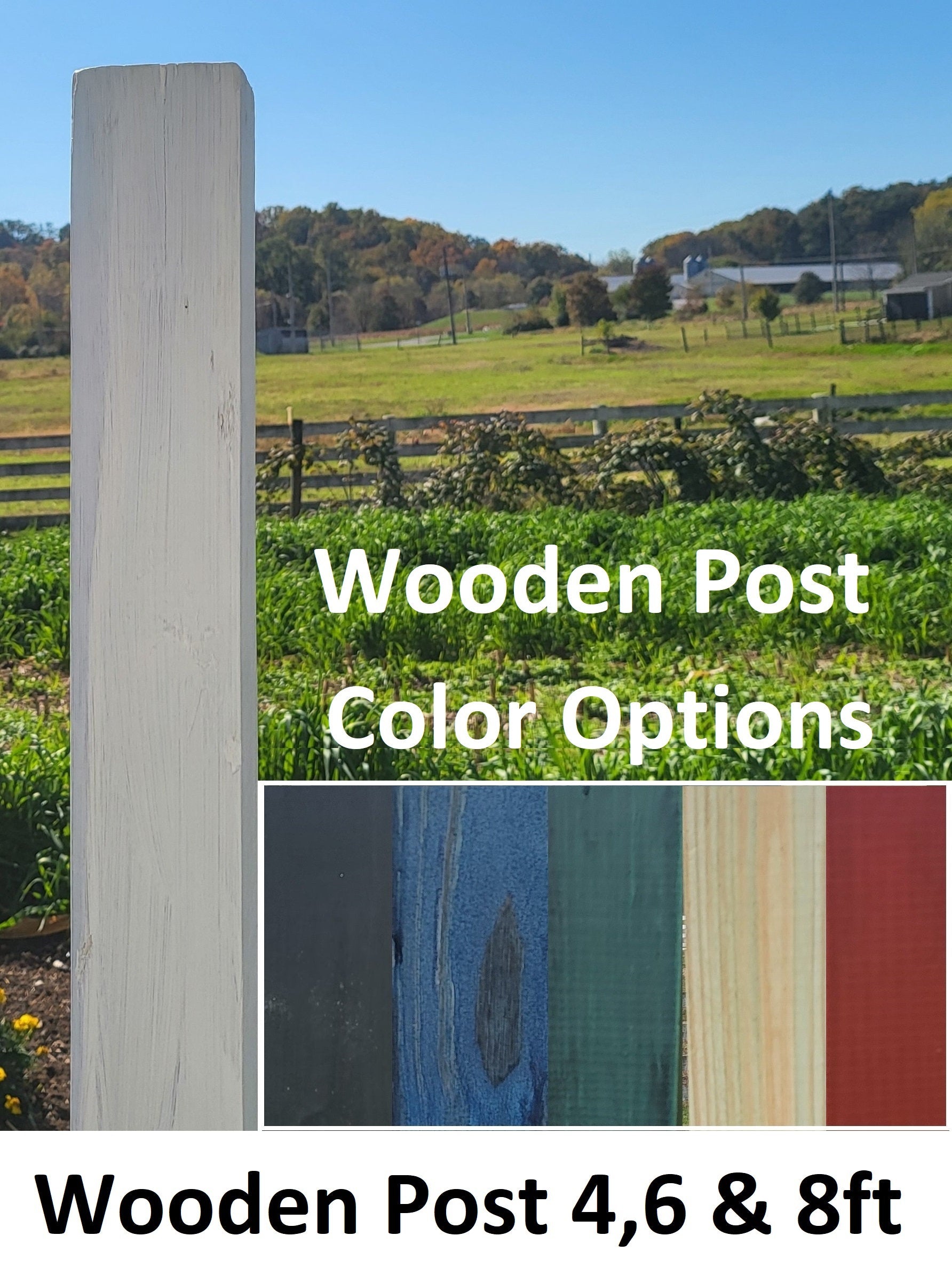 Wooden Post, Color Options Amish Painted, Made of Yellow Pine, Size ...