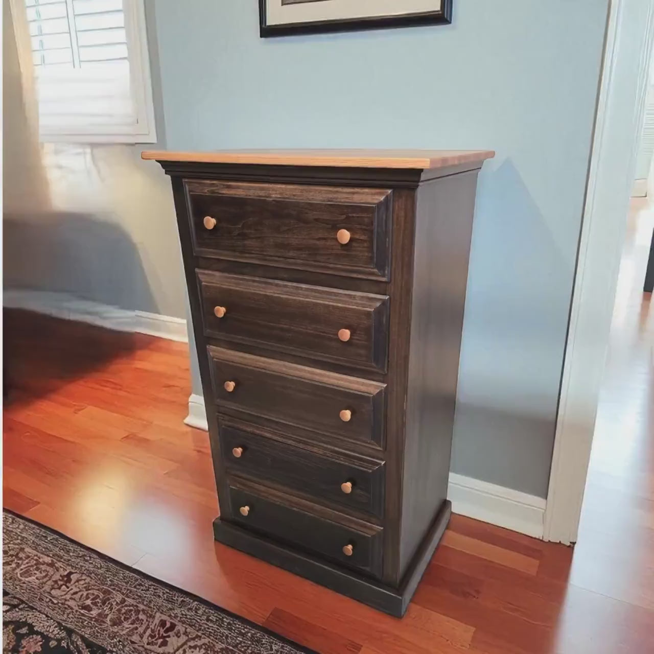 Amish Handmade Farmhouse Dresser: Solid Poplar Wood, Customizable Colors