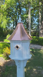 Copper Roof Birdhouse Handmade, Octagon Shape, Extra Large With 4 Nesting Compartments, Predator Guards