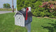 Dutch Barn Amish Handmade Wood Mailbox, Choose Your Color, Amish Mailbox With Red Flag and Black Roof