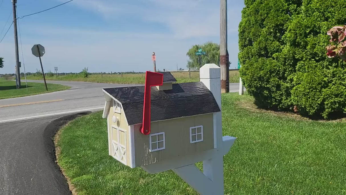 Amish Mailbox Handmade Dutch Barn Style - Wooden - Color Options