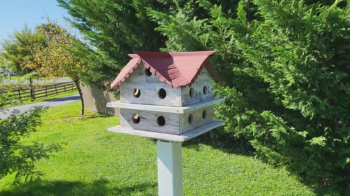 Martin Birdhouse - Amish Handmade Primitive Design - 10 Nesting Compartments - Birdhouse outdoor