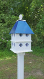 Bird House - X-Large 8 Nesting Compartments - Handmade - Metal Predator Guards - Weather Resistant - Pole Not Included - Birdhouse Outdoor