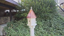 <video controls muted>Load and play video in Gallery viewer, 3 Hole Bird House With Copper Roof Amish Handmade, Nesting Compartments, Weather Resistant Birdhouses, Bird Lovers, Poly </video>