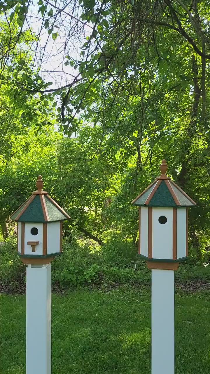 Poly Bird House - Amish Handmade - 1 Nesting Compartment - Weather Resistant - Bird Lovers - Outdoors - Garden - Backyard - Bird Sanctuary