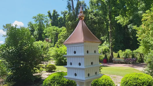 Birdhouse Copper Roof Handmade, X-Large Purple Martin, 12 Nesting Compartments, 18 Holes