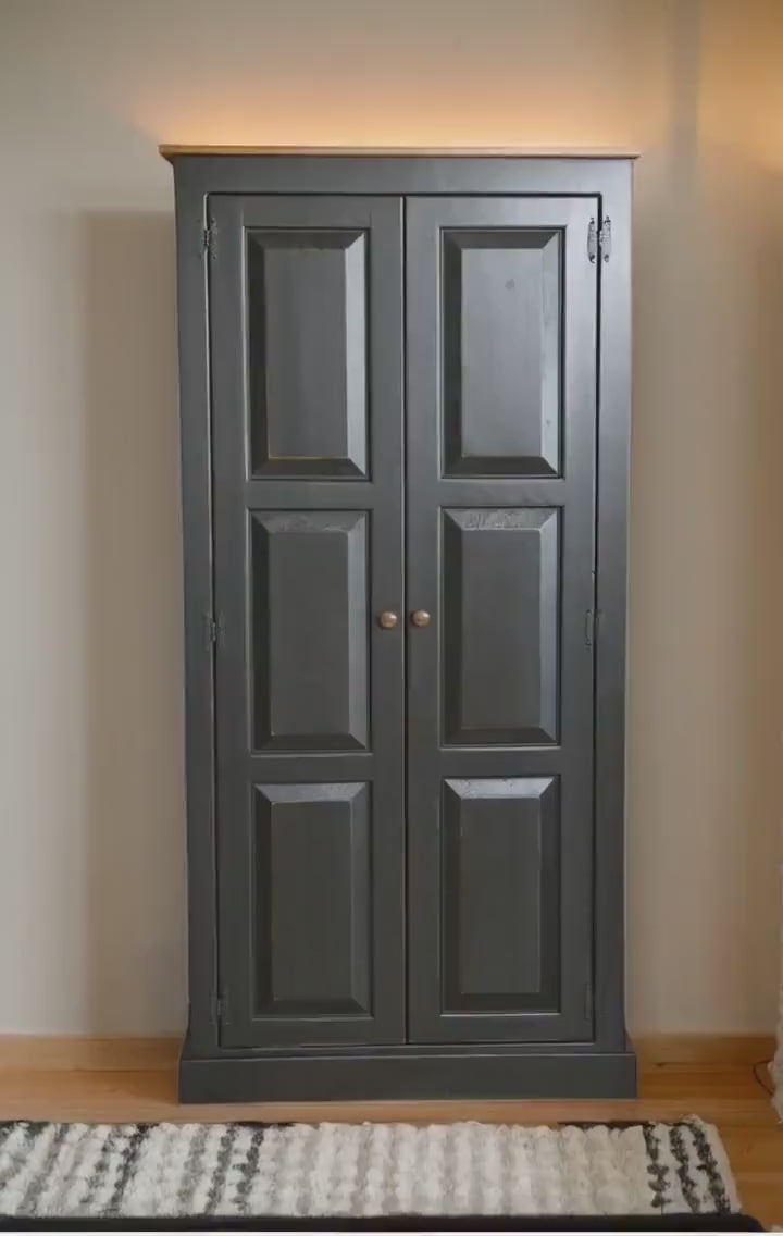 Farmhouse Furniture Kitchen Cabinet Wooden Hall Cabinet 2 Door Cabinet Custom Adjustable Shelf Cabinet Furniture Vintage Cabinet Antique