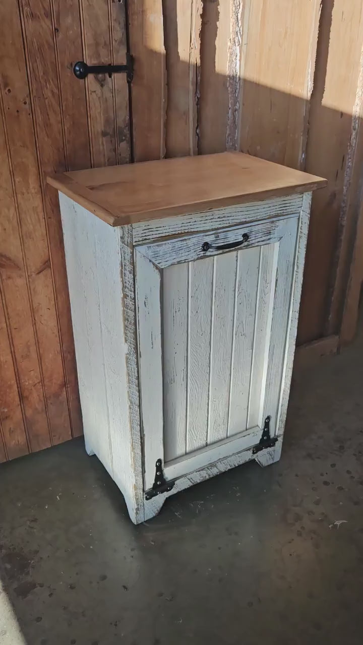 Tiltout Trash Can, Recycling Bin, Wood Storage Cabinet Amish Handmade, Garbage Can