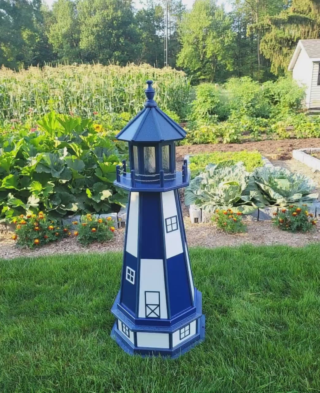 Cape Henry Solar Lighthouse - Amish Handmade - Landmark Replica - Lawn Lighthouse