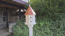 <video controls muted>Load and play video in Gallery viewer, Bird House With Copper Roof Amish Handmade, Extra Large With 8 Nesting Compartments, Predator Guard Weather Resistant, Bird Lovers, Poly </video>