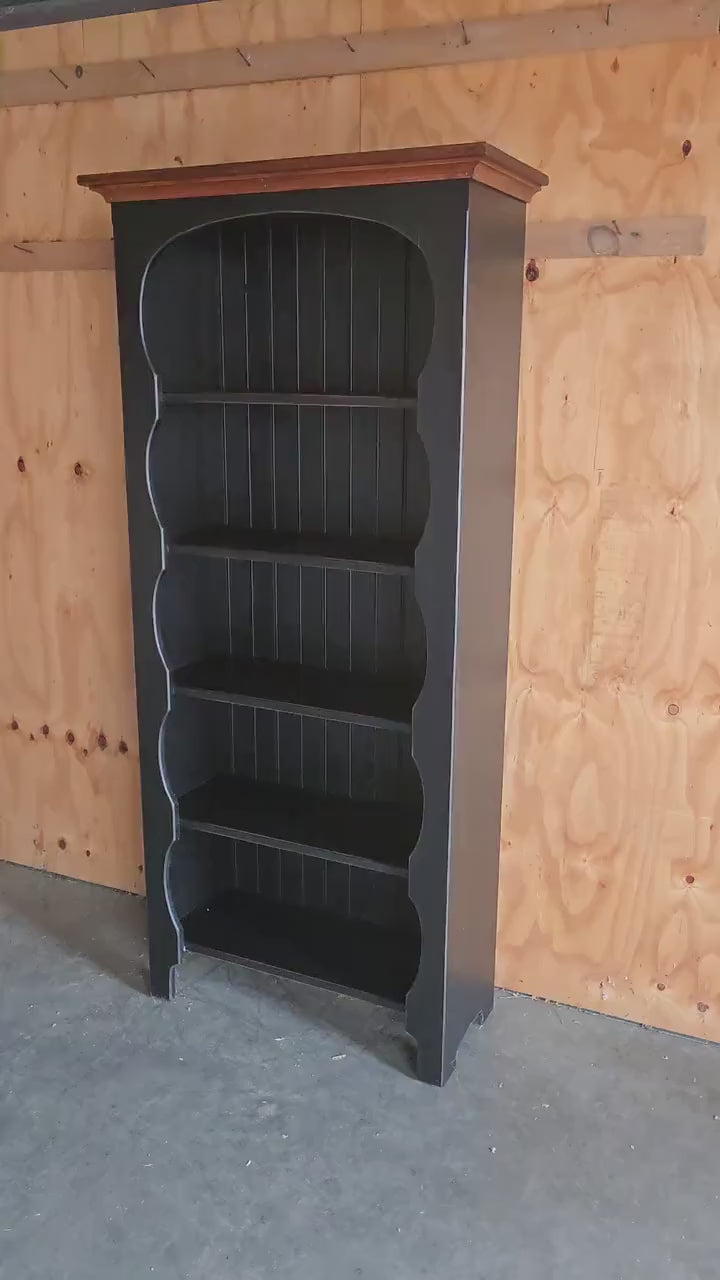 Amish Handmade Pine Bookcase: Rustic Home Organizer