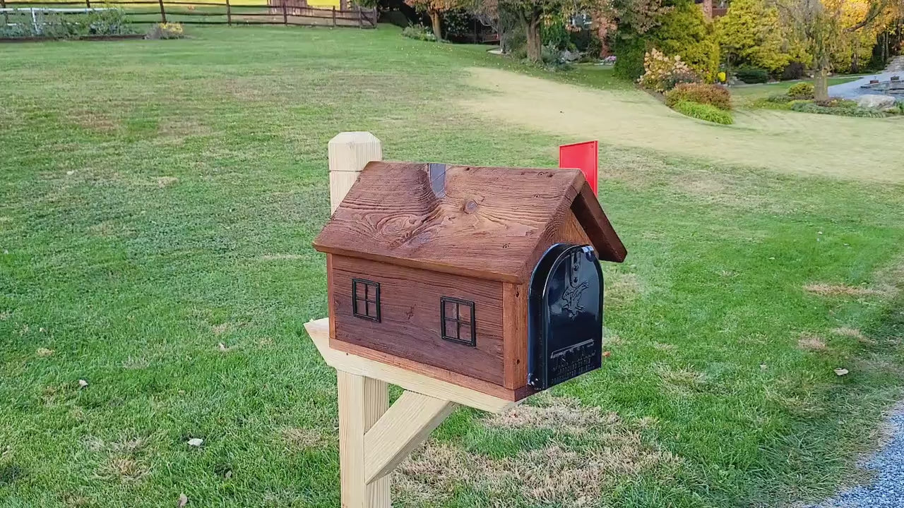 Rustic Mailbox Amish Handmade Wooden Rustic Reclaimed Lumber With Metal insert USPS Approved