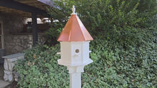 <video controls muted>Load and play video in Gallery viewer, 4 Hole Birdhouse With Copper Roof Amish Handmade, Nesting, Weather Resistant Birdhouses, Bird Lovers, Poly </video>