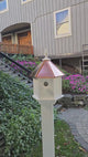 2 Hole Bird House With Copper Roof Amish Handmade, Nesting Compartments, Weather Resistant Birdhouses, Bird Lovers, Poly