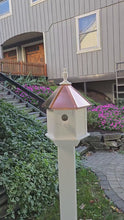 <video controls muted>Load and play video in Gallery viewer, 2 Hole Bird House With Copper Roof Amish Handmade, Nesting Compartments, Weather Resistant Birdhouses, Bird Lovers, Poly </video>