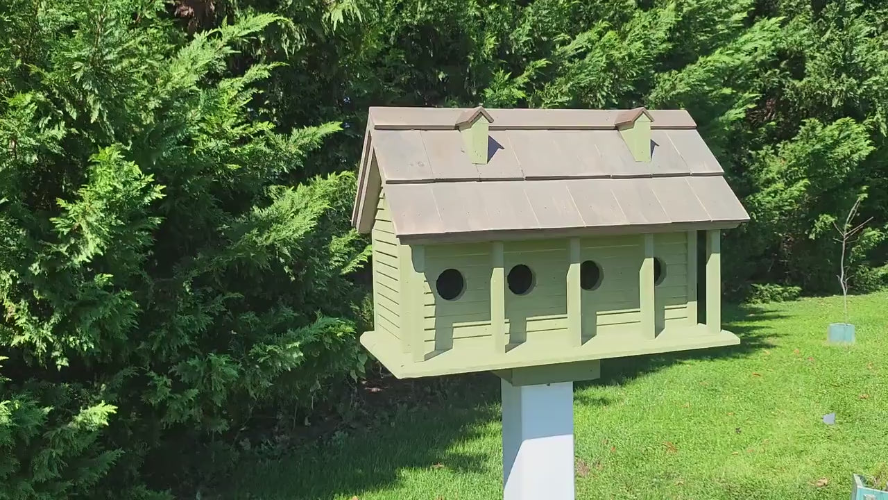 Purple Martin - White - Bird House - Amish Handmade Primitive Design- 6 Nesting Compartments -  Birdhouse outdoor