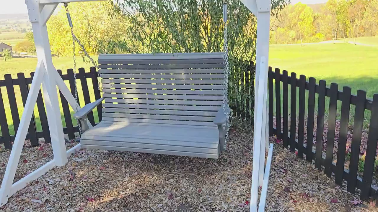 Amish Handmade Swing Bench - Patio Bench Swing - Large -  Upholstered - Outdoor Furniture - Swing Seats - Comfort - Backyard
